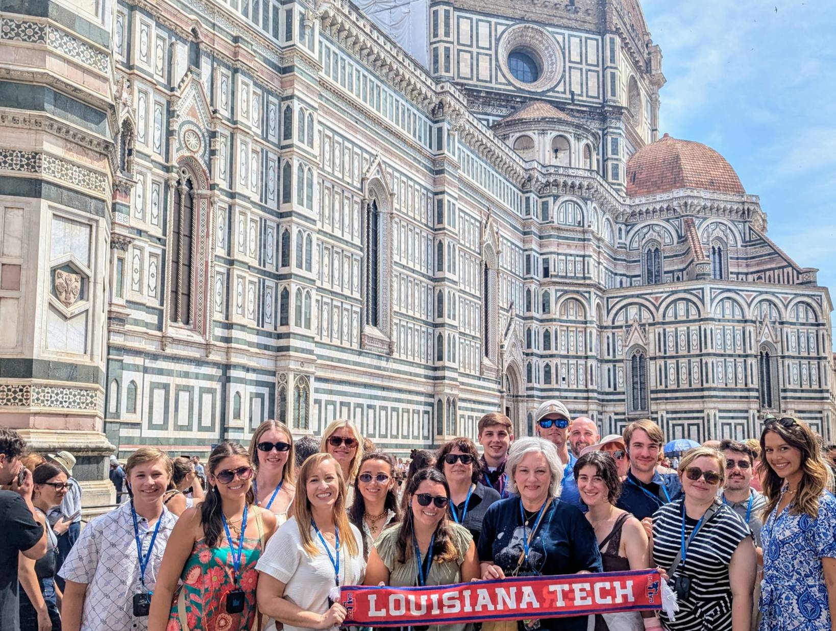 A group of Louisiana Tech students studying abroad in Italy in 2025
