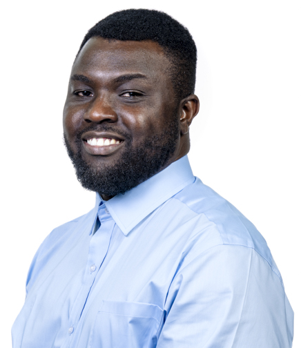 Headshot of Reuben Adeniyi on a white background