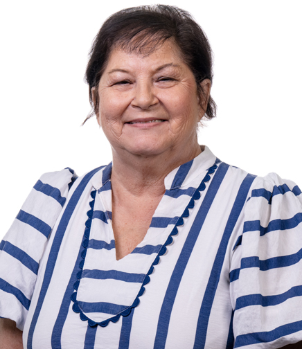 Headshot of Sharon Hughes on a white background