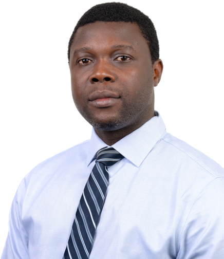 Headshot of Emmanuel Oladejo on a White Background