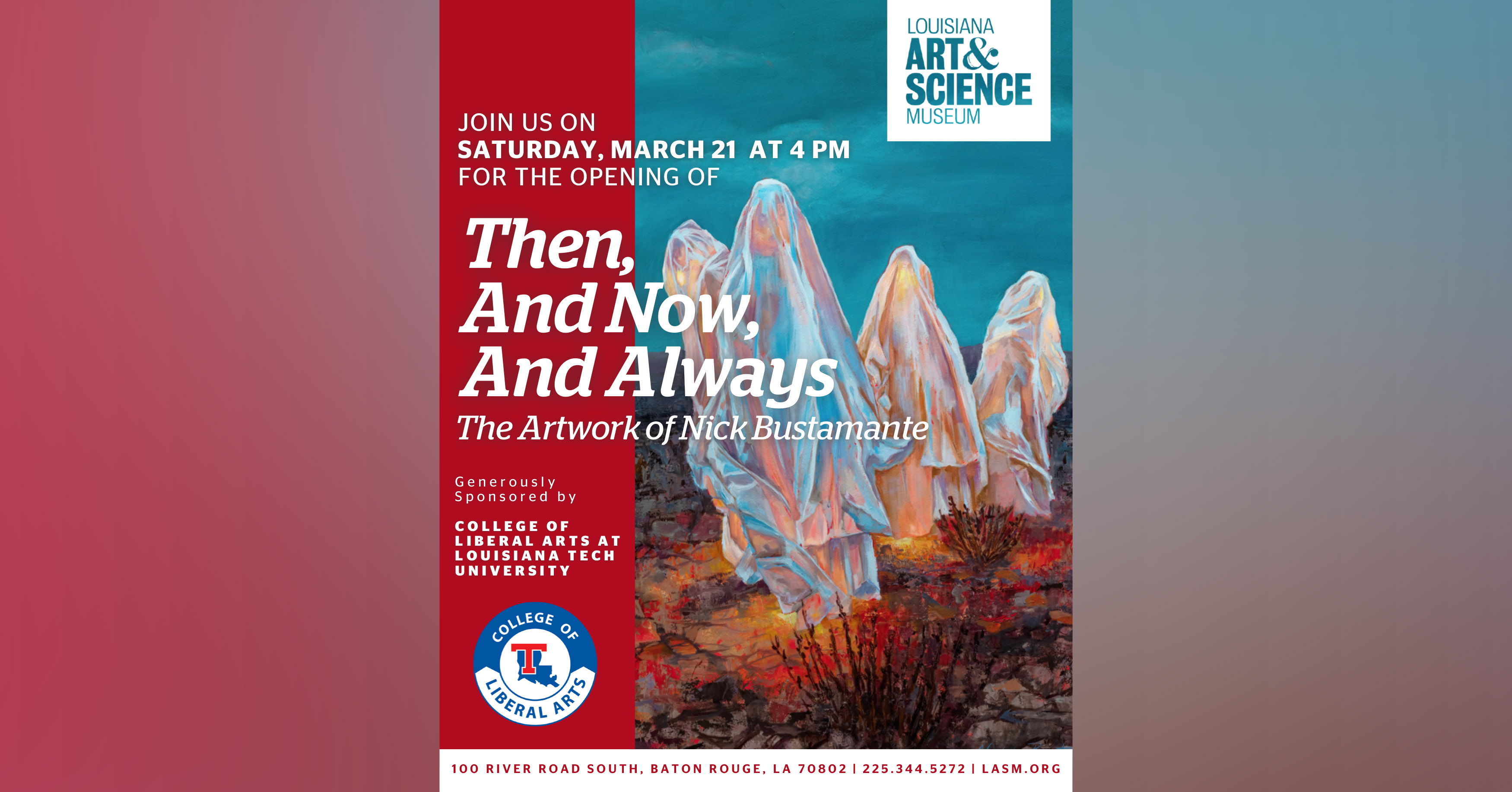 Poster for "Then, And Now, And Always: The Artwork of Nick Bustamante"