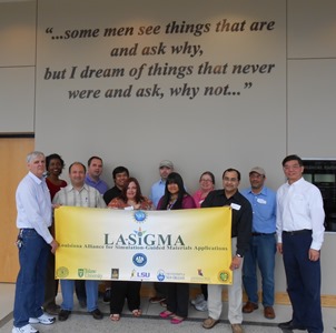 LA-SiGMA-Shell RET teachers with their research mentors in Louisiana Tech's Biomedical Engineering Building-s