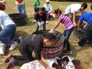 Youth4Health students learn about gardening as part of a healthy lifestyle.