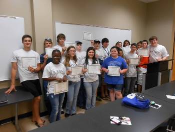 Students from Louisiana and Oklahoma receive their certificates after completing the STEM Student Experience program at Louisiana Tech.
