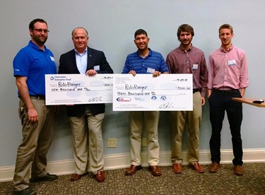 From L to R: Richard Bennett (RotoRanger), Bill Hogan (Bank of Ruston), Matt MacDaniels (RotoRanger), Brandon Parker (Bulldog Entrepreneurs) and Adam Parker (Bulldog Entrepreneurs).
