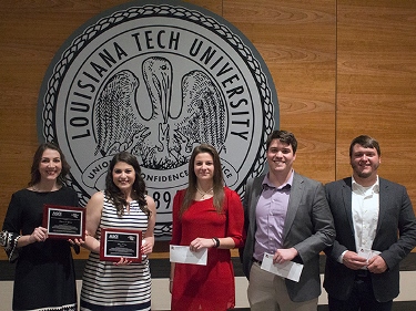 L-R: Katie Lybrand, Mary Voisin, Mallory Walters, Tyler Harrel and Ethan Nugent