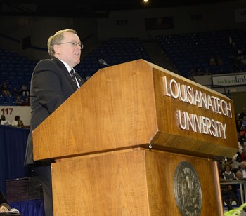 Louisiana Supreme Court Associate Justice Marcus Clark addresses Louisiana Tech graduates