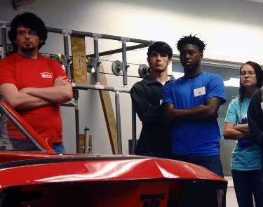 High school students learn more about Louisiana Tech's award-winning eco-car during Engineering and Science Day.