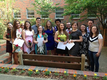 English Honorary Society: Emily Varisco, Macey Beauboeuf, Nicole DeFee, Lilla Jimmerson, Ben Rice, Hannah Moore, Amber Jurgensen, Alana Crump, Anna Claire Wyatt, Dawson Shannon, Camille Merendino, Sarah Bryant, Scott Levin, and Rachel Burroughs.