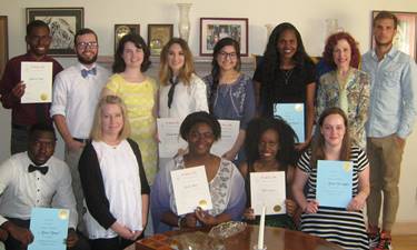 French Honor Society: Back Row:  Jamarcus Reed, Dawson Shannon, Sarah Grimm, Brooklyn Morris, Anahy Hernandez, Brittany Pierre, Dolliann Hurtig, Luc Langlois.  Front row: Adrien Kamga, Stephanie Viator, Keiera Bell, Amara Uyanna, Rachel Burroughs.