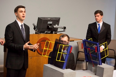 L-R: Senior Design Team for Rail Platform Draw Bridge – Paden Sparks, Taylor Tuggle and Austin Engen (Bryce Pfeiffer – not pictured).