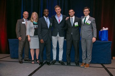 Darrian Carr (third from left) with his winning team at the Beta Alpha Psi (BAP) Honor Society’s “Project Run With It” competition.