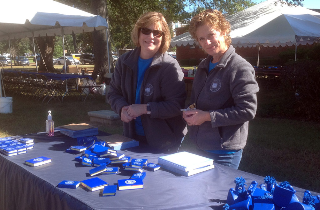 Janet Lindsey and Cheron Seaman manning the information table