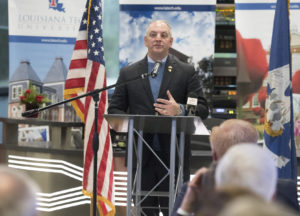 Gov. John Bel Edwards speaking at the ribbon cutting for the Louisiana Tech Academic Success Center in Bossier City