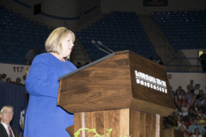 Dr. Angela Kennedy delivers the commencement address.