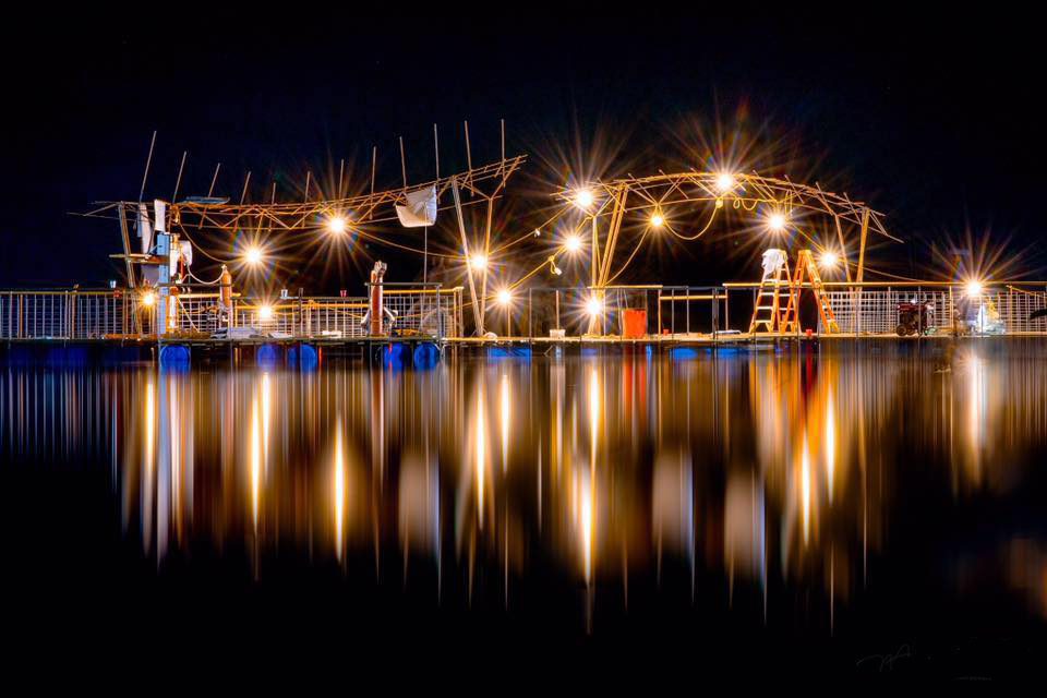 Pieces bridge at night