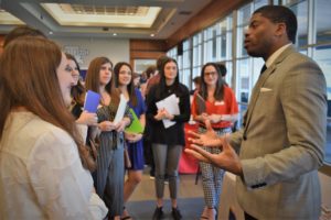 Students learn about residency opportunities.