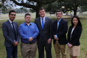 Pictured are student conference attendees (from left) Ali Farahani, Alan Fulton, Sammy Monk, Josh Green, and Laura Halbrook.