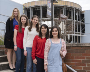 Louisiana Tech RockOn team is (from left) Dr. Krystal Corbett, Allison Kumler, Abigail Phillips, Dr. Mary Caldorera-Moore, and Tess Hamilton.