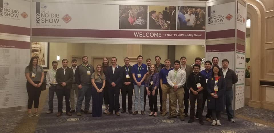 Members of the Louisiana Tech NASTT/AGC at the 2019 No-Dig Show.