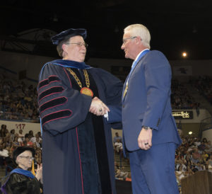 Drake Mills receives the Tower Medallion.