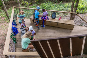 Med Camps participants get ready to launch on the zip line.