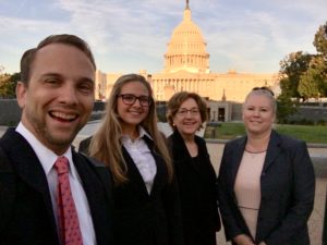 Posing for a photo outside the capitol