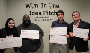 Students who won the Won in One pitch contest