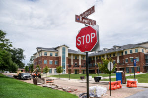 Contractors will remove asphalt and place grass in the current section of College Street near Keeny Circle and will help connect the core of campus to the University’s Enterprise Campus.
