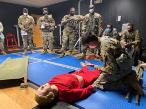 ROTC cadets practice life-saving techniques