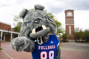 Champ, Louisiana Tech's costumed mascot bulldog