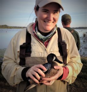 Dr. Terri Maness and a duck