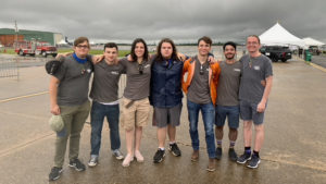 Aerospace students volunteer at the air show.