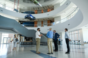 Senator Bill Cassidy tours the Integrated Engineering and Science Building with Louisiana Tech University President Dr. Guice and Associate Dean Dr. Heath Tims.