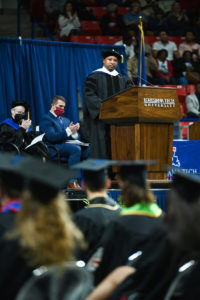 Rep. C. Travis Johnson delivers the commencement keynote.