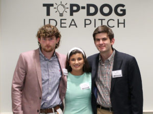 Third place Idea Pitch winners (from left) Jackson Meyers, Anna Quinlan, and Mike Marchman; creators of "JAM Shoe Insert"