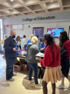 Students explore the opportunities involved with teaching careers at a recent recruiting event.