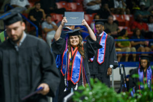 The 2022 Summer Commencement ceremony for all five colleges is held at 10:00 a.m. on August 20, in the Thomas Assembly Center. Photographs by Emerald McIntyre/Louisiana Tech University