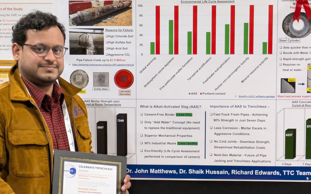 Doctoral student receives national recognition at Trenchless Research Competition